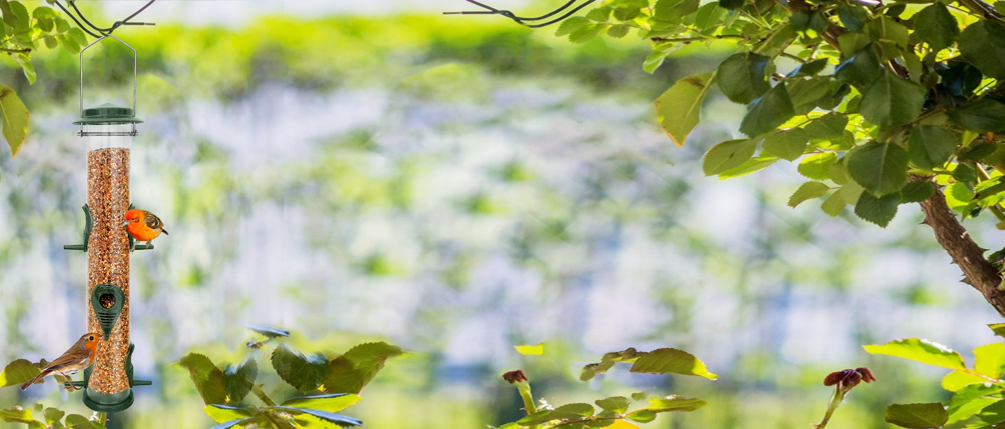 Металева годівниця для птахів з підвісним тросом, 6 відділень, Tubo