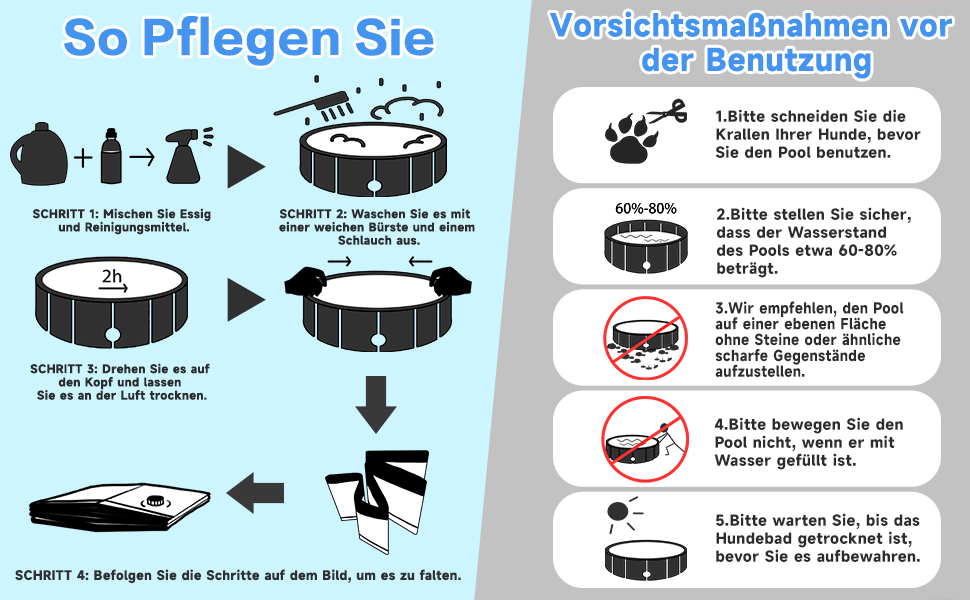 Надувний басейн для собак великих та маленьких порід, 80/120/160 см, складаний, портативний, екологічний PVC, форма кістки, розмір 160x30 см