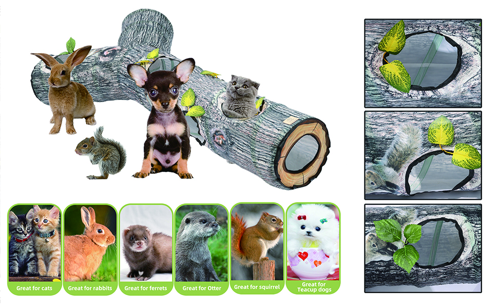 Туннель-іграшка для котів Yunso: інтерактивний, складаний, 150x65x25 см