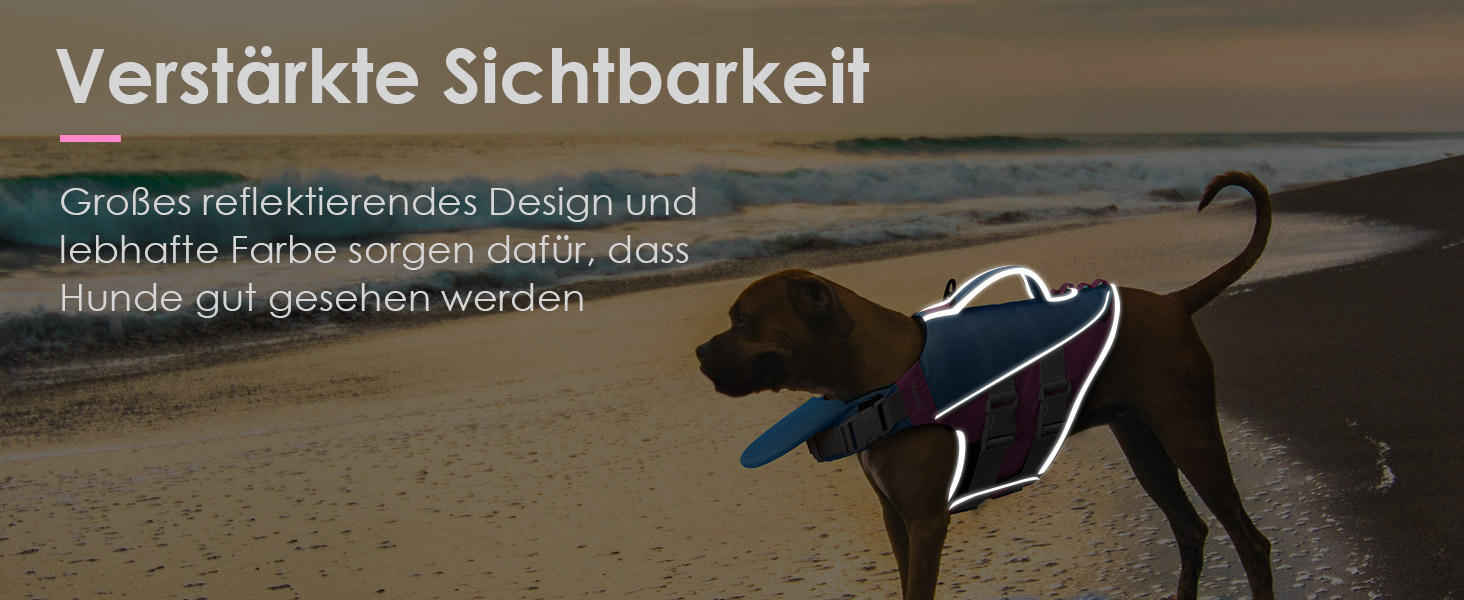 Жилет рятувальний для собак ThinkPet, світловідбиваючий, регульований, з підйомною силою (блакитно-рожевий, S)