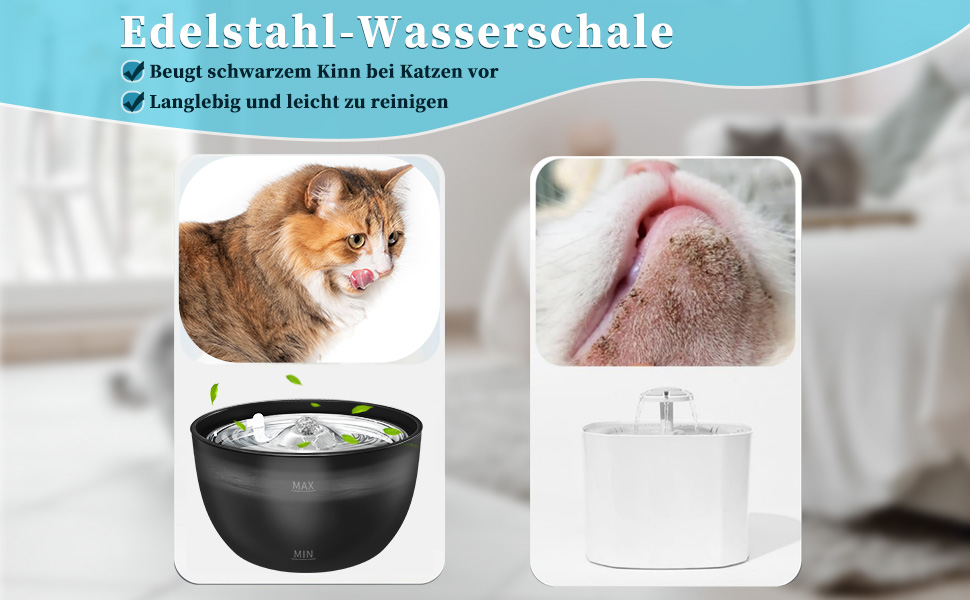 Автоматичний фонтанчик для котів Katzenbrunnen 3L з тихою помпою, фільтром та індикатором рівня води