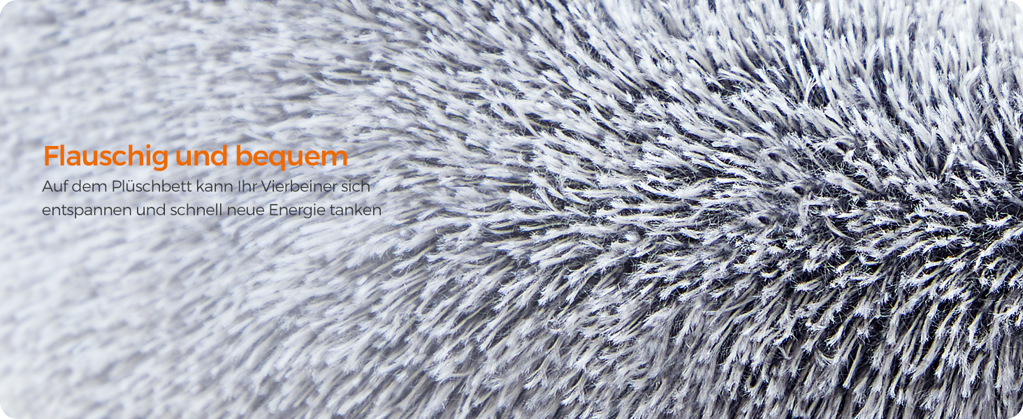 Ліжко для собак Feandrea, ліжко для котів, подушка-донат, 70 см, м'який плюш, знімний наповнювач, Ombré-Сірий