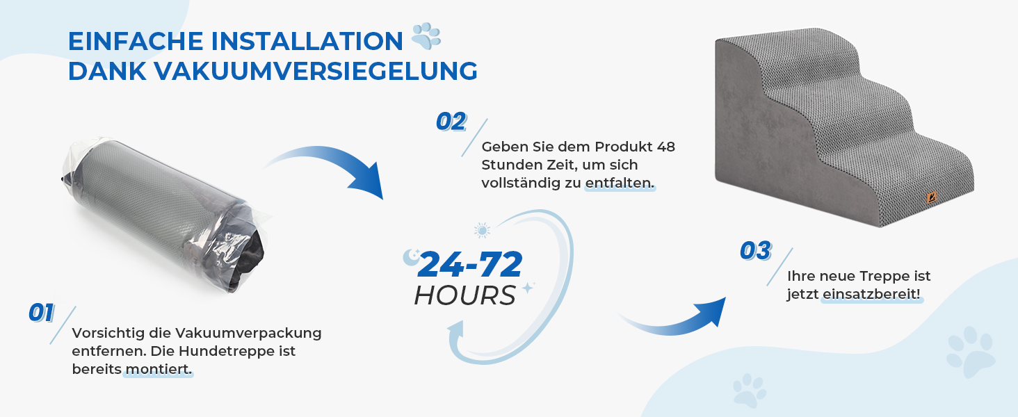 Сходинки для собак та котів, 3 сходинки, 40 см, сірі. Зручні для літніх тварин, миються, не слизькі. Для дому, до ліжка, дивану.