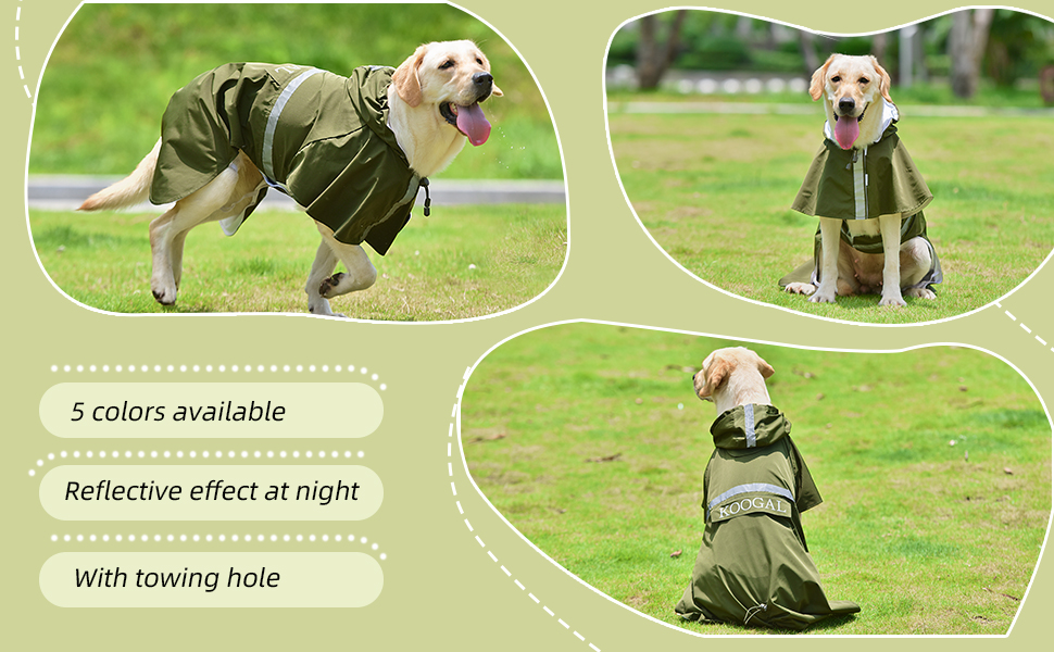 Водонепроникний дощовик для великих собак, зелений, розмір 6XL