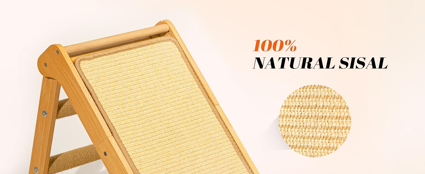 Кігтеточка для котів CheerPals з сизалю - трикутна, складана, з масиву бука, велика 51x36x45 см