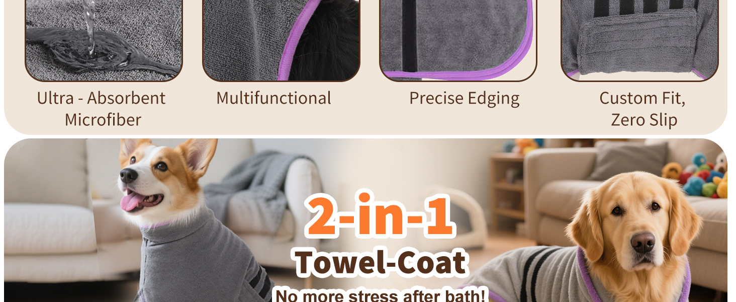 Рушник для собак PETCUTE з мікрофібри, швидковисихаючий, з застібкою-липучкою, для середніх та великих собак, червоний, 2XL