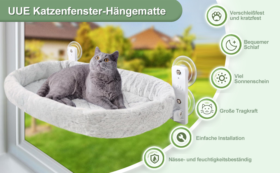 Кішка ліжко гамак для вікна, гамак для котів без мотузки, складане ліжко для котів на вікно з присосками, стабільний гамак для котів, вантажопідйомність 15 кг, сірий колір