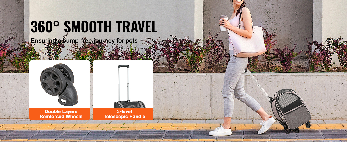 Тролей для собак VEVOR, складний, до 8,1 кг, сірий. Зручний рюкзак-переноска для тварин з 5 кишенями. Ідеально для подорожей та прогулянок