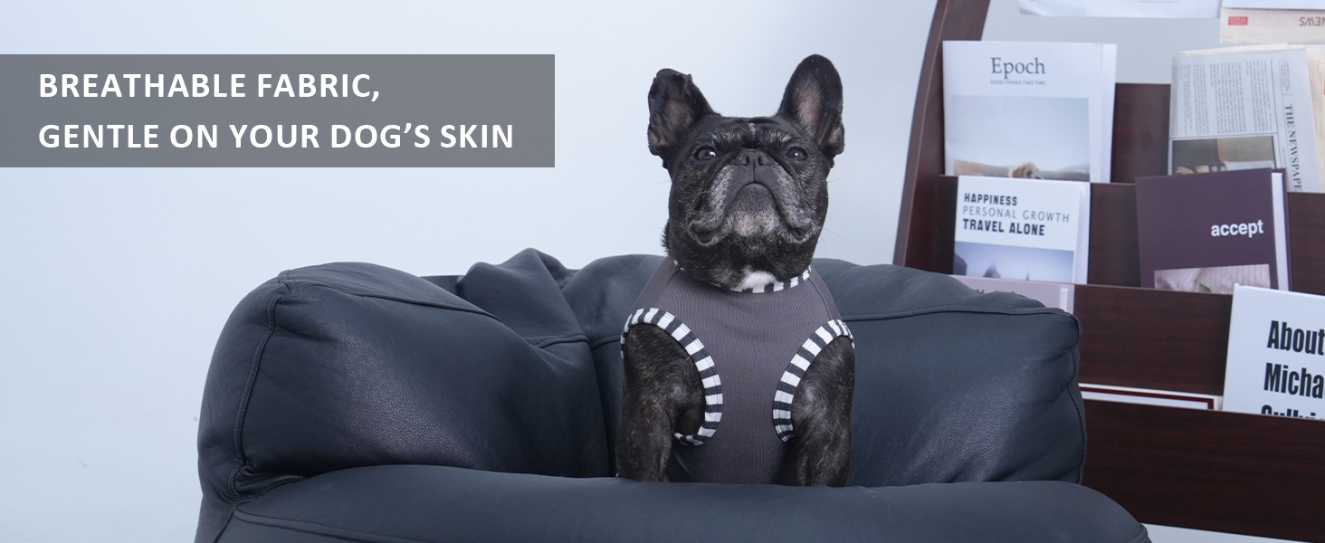 Сорочка для собак Katzinst (2 шт.) - сонцезахист, дихаючий матеріал, для середніх собак, французького бульдога, розмір L (зелений хакі)