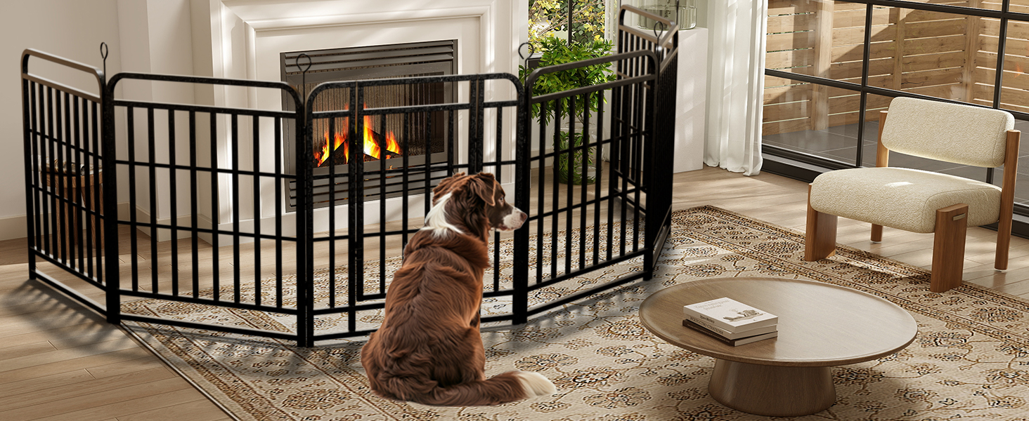 Кіягро вольєр для цуценят 544см, 8-секційний розкладний вольєр для тварин з дверима, вольєр для собак, котів, кроликів, для саду, збірка без інструментів, 80см у висоту