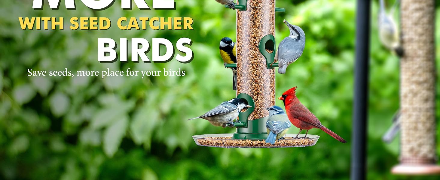 Годівниця для птахів iBorn з піддоном, 38 см, зелена