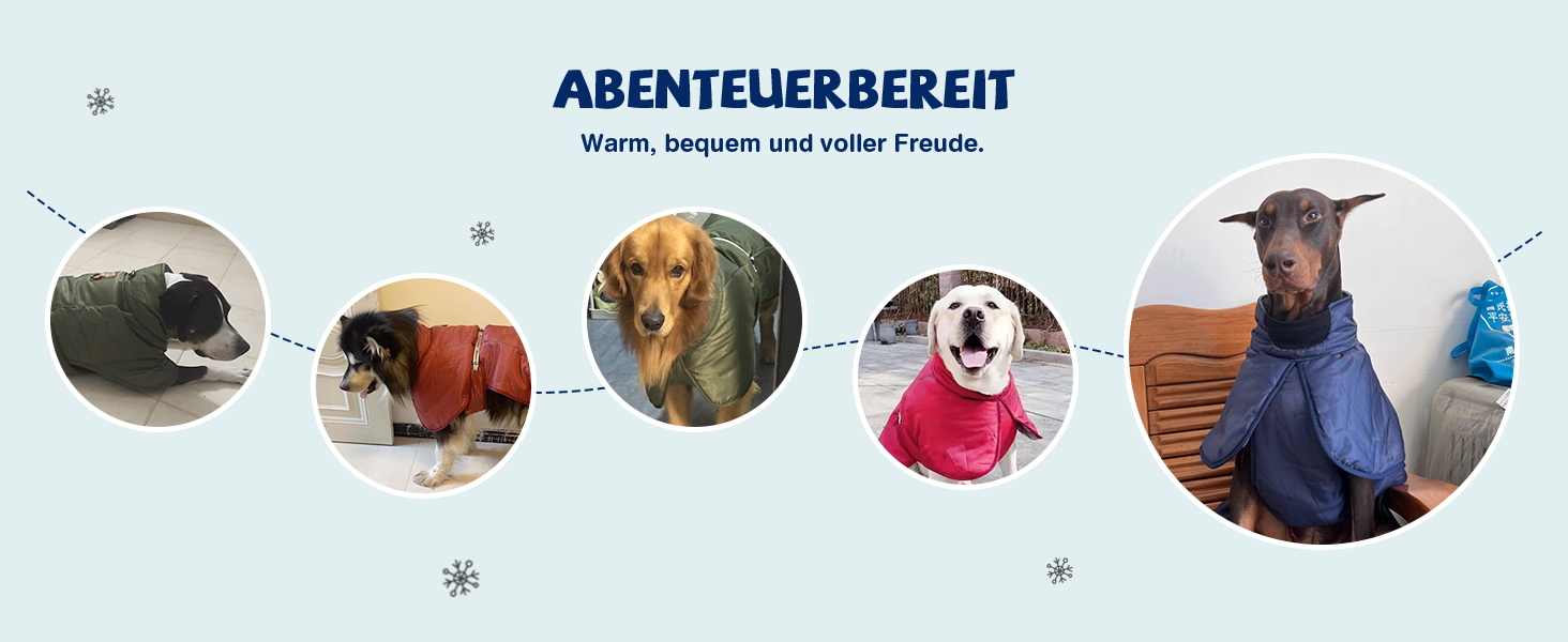 Зимовий теплий одяг для собак ALLSOPETS: куртка з відбиваючими елементами, великий розмір (3XL), Marineblau