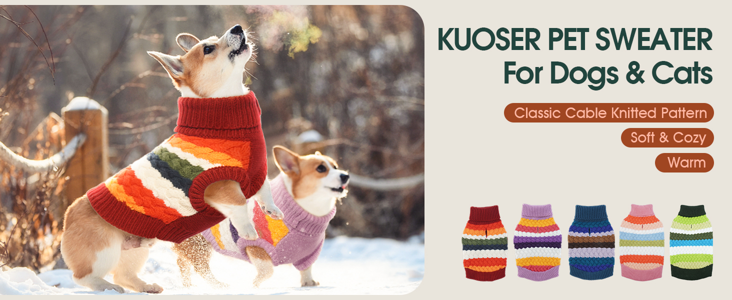Теплий пуловер для собак Kuoser, пуловер для маленьких та середніх собак, флісовий пуловер, одяг для собак, зимовий пуловер для собак, червоний S
