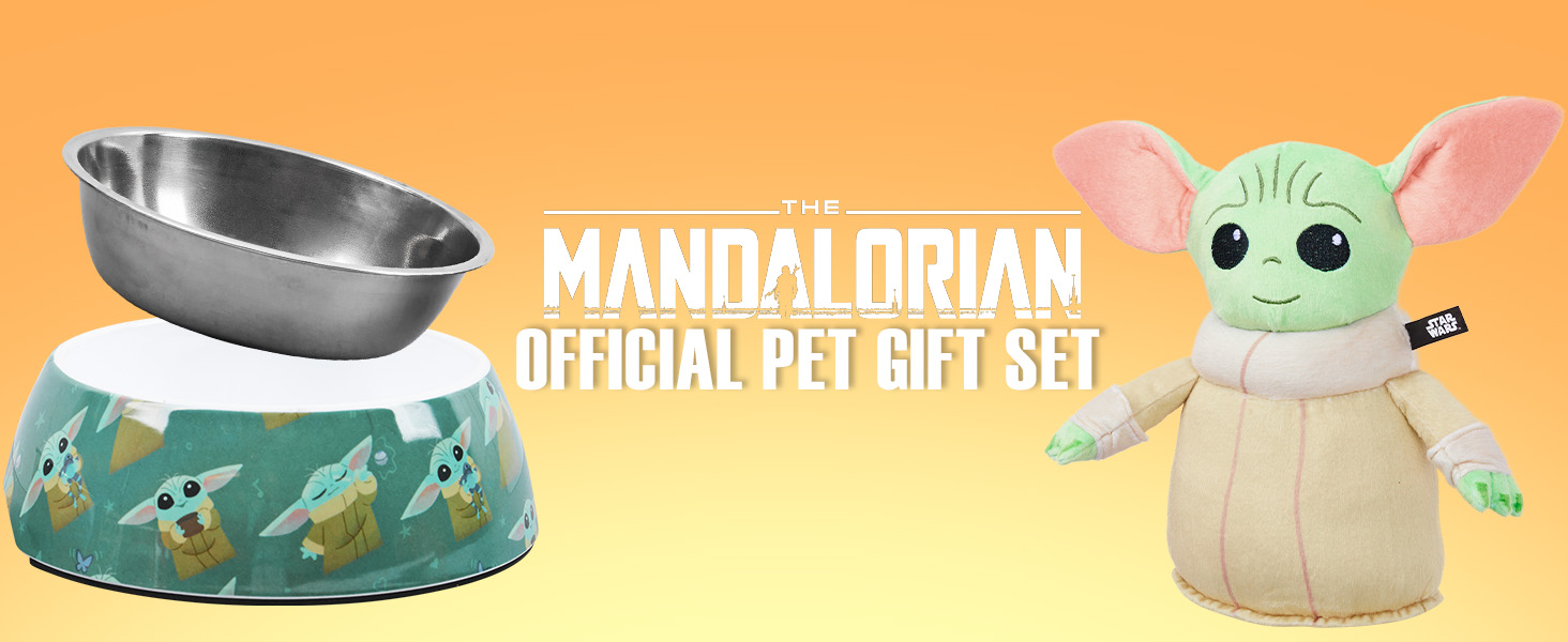 Набір іграшок та мисок для собак Disney Stitch: миска та іграшка для собак, подарунок (Зелений Бебі Йода)