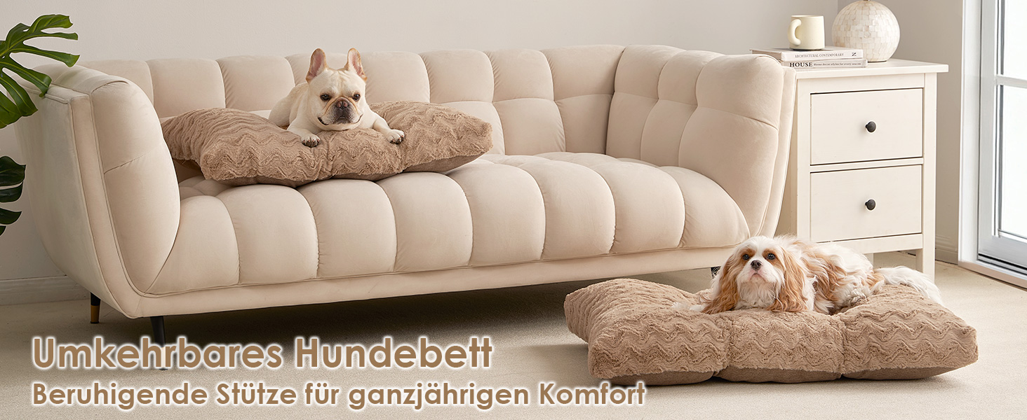 Килимок для собак великих порід EHEYCIGA, 104x68 см, XL, коричневий, з штучним хутром та льоном