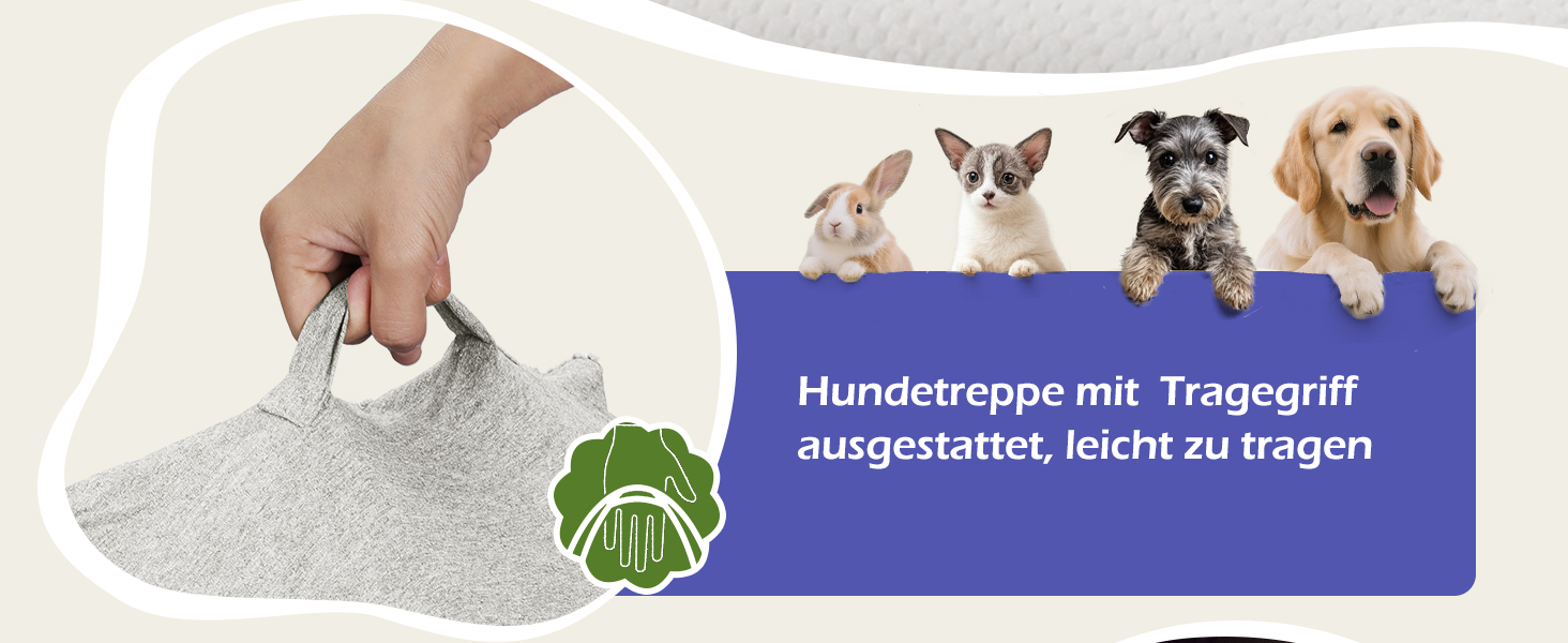 Сходинка для собак Eukue з 5 ступенів, складана, для маленьких та великих собак, з антиковзким покриттям, для ліжка, дивану (біла)