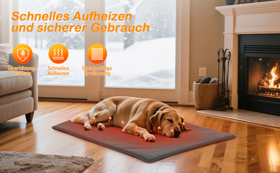 Кішечковий матрац з підігрівом для котів та собак, 6 температурних режимів, таймер 24 год, LED дисплей, безпечний, бічний кабель, 60x90 см, сірий