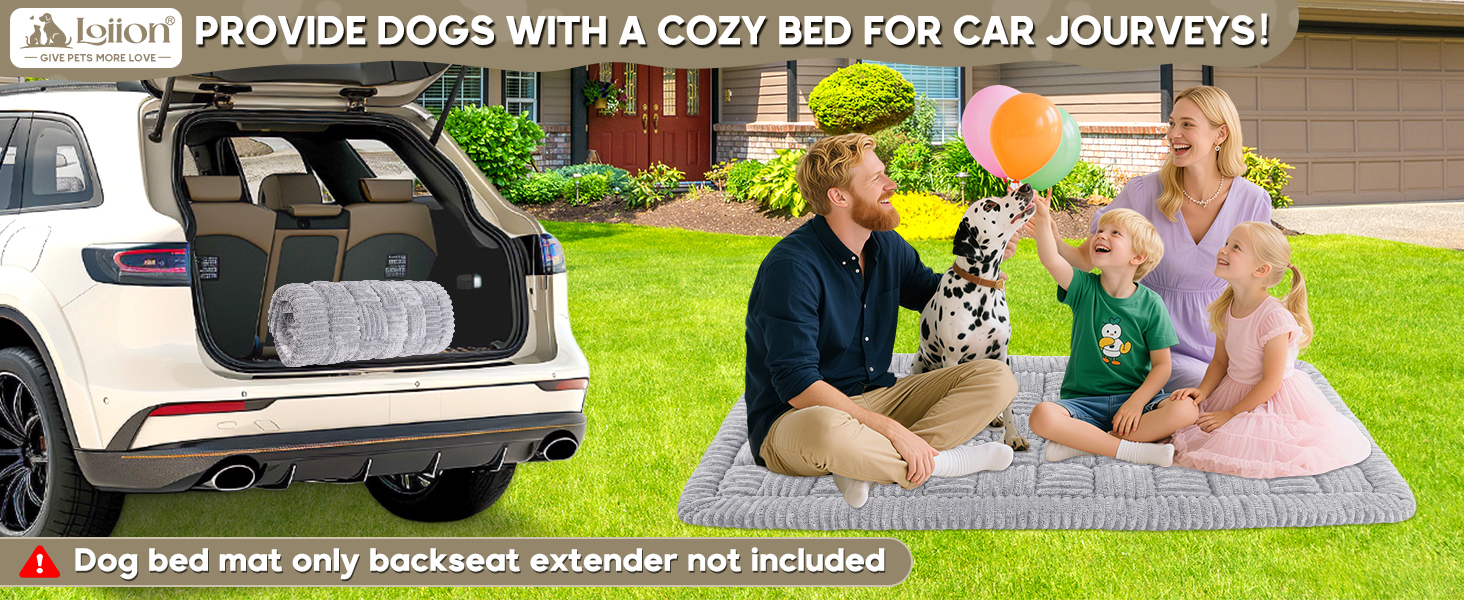Килимок для собак у машину Loiion, захист заднього сидіння, антиковзаючий, легко миється, 127x62.5 см, сірий