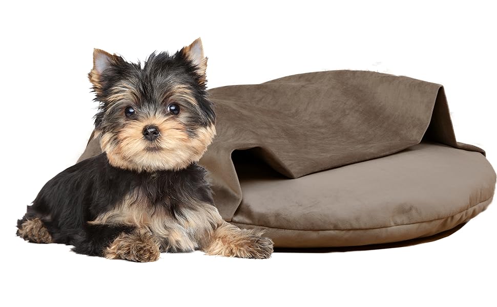 Килимок для собак Luxus Denver | гігієнічний, миючий | розмір M (для маленьких та середніх собак) | затишна печерка з пакетиками для збору відходів | оксамит, пудровий | діаметр 68 см