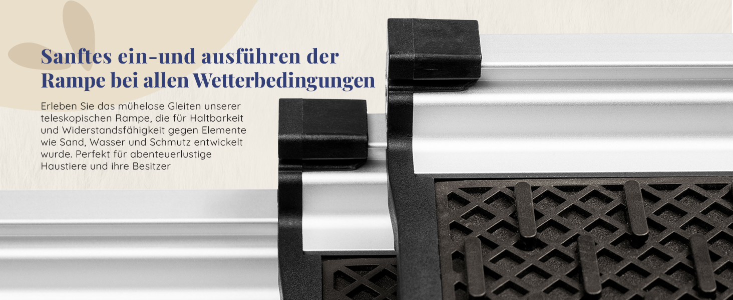 Рампа для собак у машину, складна, стабільна, до 90 кг, телескопічна, алюмінієва, для великих собак, з відбивачами, сірого кольору Shadow Gray