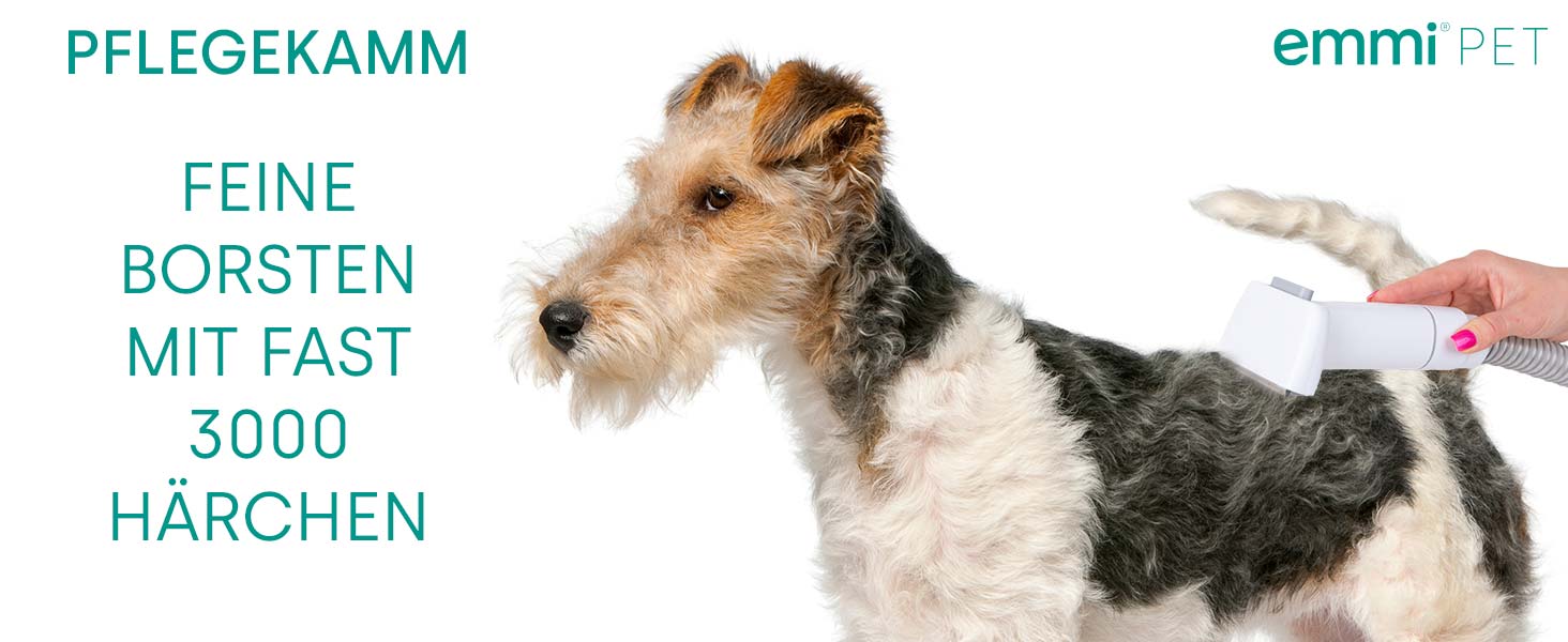 Набір для грумінгу Emmi-pet Grooming Kit Home – 6в1: машинка для стрижки собак, пилосос, тример, гребінець, 6 професійних насадок, 3 рівні всмоктування, догляд за собаками та котами, тихий мотор, контейнер 2.5л