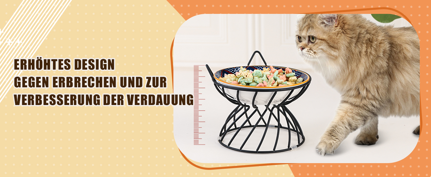 Підвищений годівниця для котів, кераміка, анти-блювотна, 250 мл, темно-синій