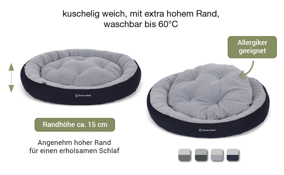 Кругле ліжко для собак середніх порід Doctor Bark GreenLabel, 60x50 см, колір кобальт
