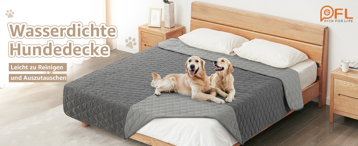 Водонепроникний килимок для собак PICK FOR LIFE: м'який, двосторонній, 137x208 см