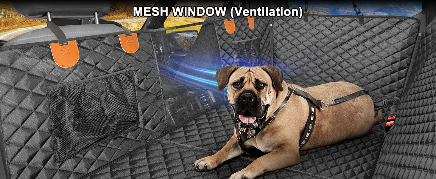 Накидка на сидіння автомобіля для собак JOEJOY, 147 x 73 см, чорна, водовідштовхувальна, захист від подряпин, з кріпленням для безпеки