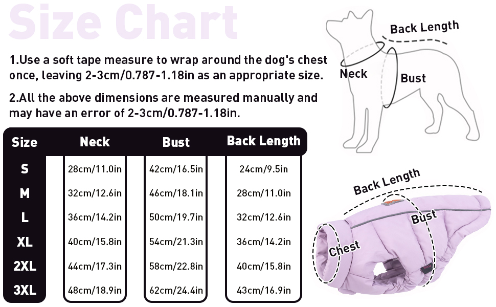 Водонепроникна та вітрозахисна жилетка для собак з D-кільцем, тепла зимова куртка для собак (Lila, S)