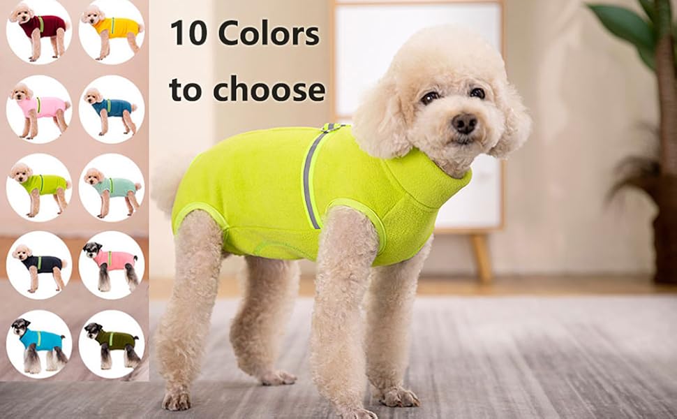 Теплий зимовий пуловер для собак з флісу та світловідбиваючою жилеткою (зелений, XXL)