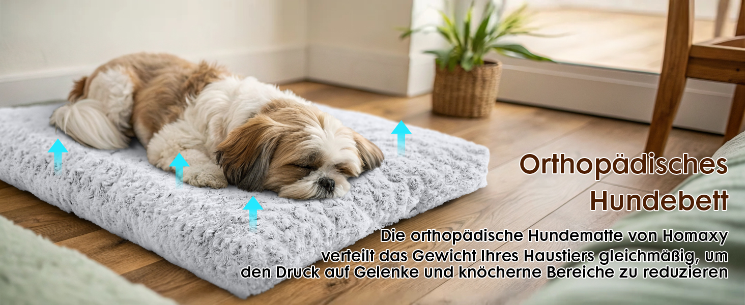 М'яке ортопедичне ліжко для собак Homaxy, великих порід, 89x59x8 см, темно-сірий колір, з антиковзною основою, миється