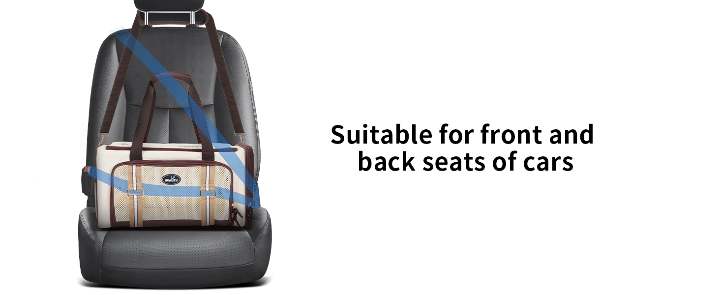 Транспортна сумка для котів Wakytu, схвалена авіакомпаніями, розширювана, м'яка переноска для кошенят та маленьких собак з великим килимком