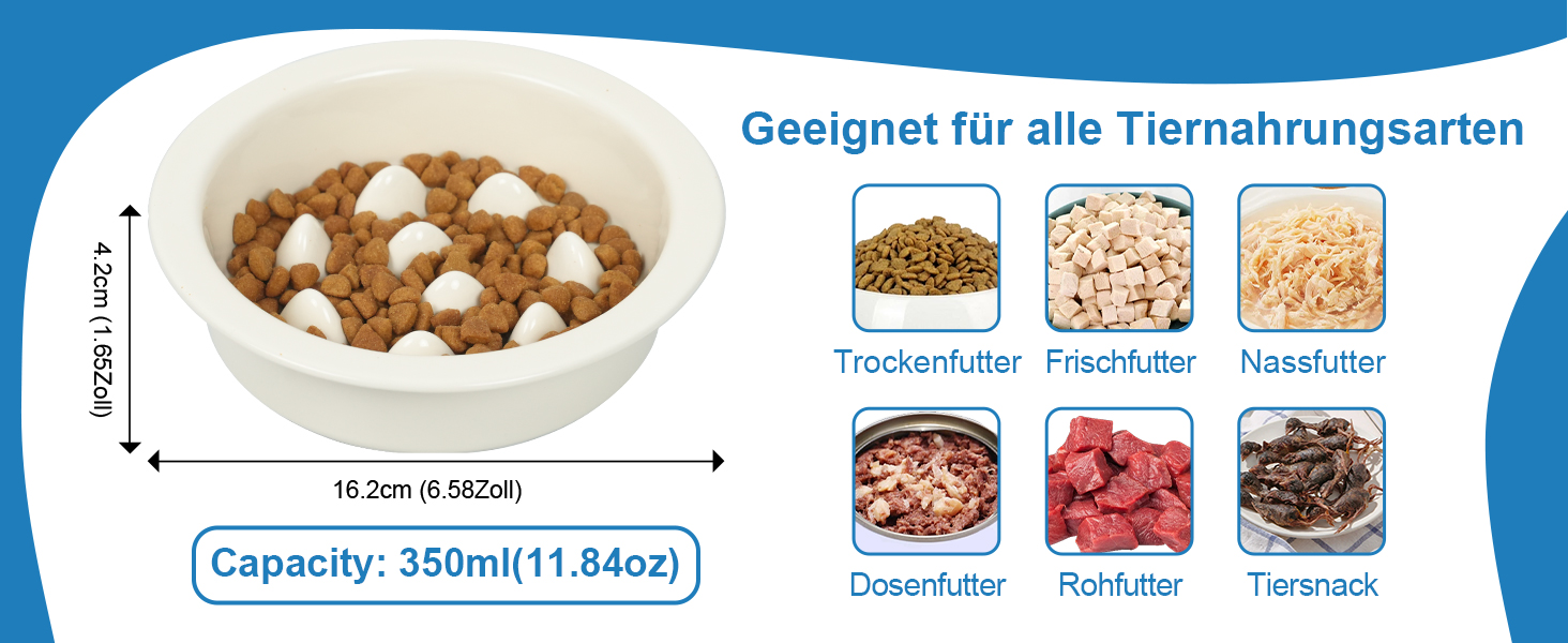 Миска для собак Slow Feeder з антиковзким покриттям, кераміка, для маленьких та середніх порід