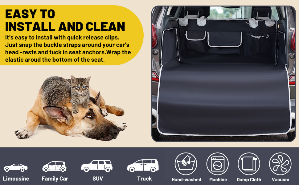 Захист для багажника авто для собак, SUV, чорний килимок, вологостійкий, універсальний, 205x115 см