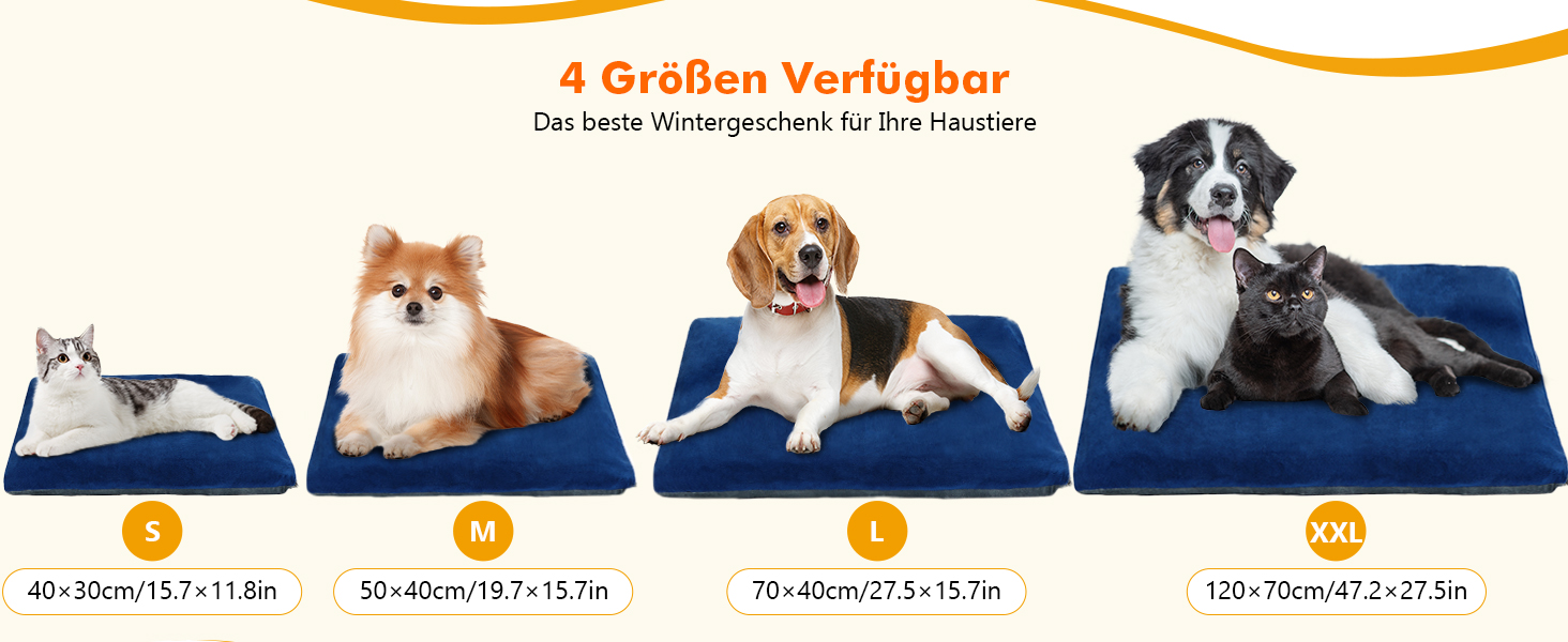 Електричний килимок для домашніх тварин Pecute - нагрівальний килимок для собак і котів з постійною температурою (M, 40x50 см)