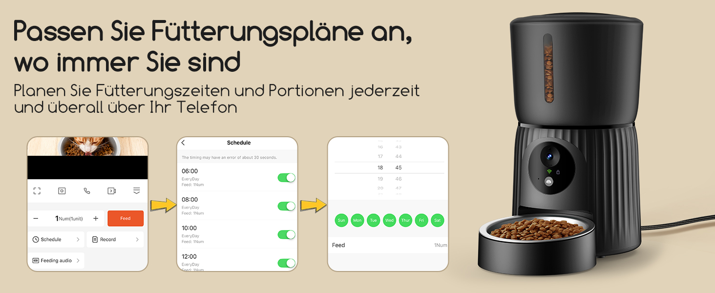 Автомат годівлі для котів Faroro з Wi-Fi, 1080P HD відео, нічне бачення, 4L, для котів/собак, двосторонній аудіо, керування через APP, антиблокувальний сенсор, подвійний примус
