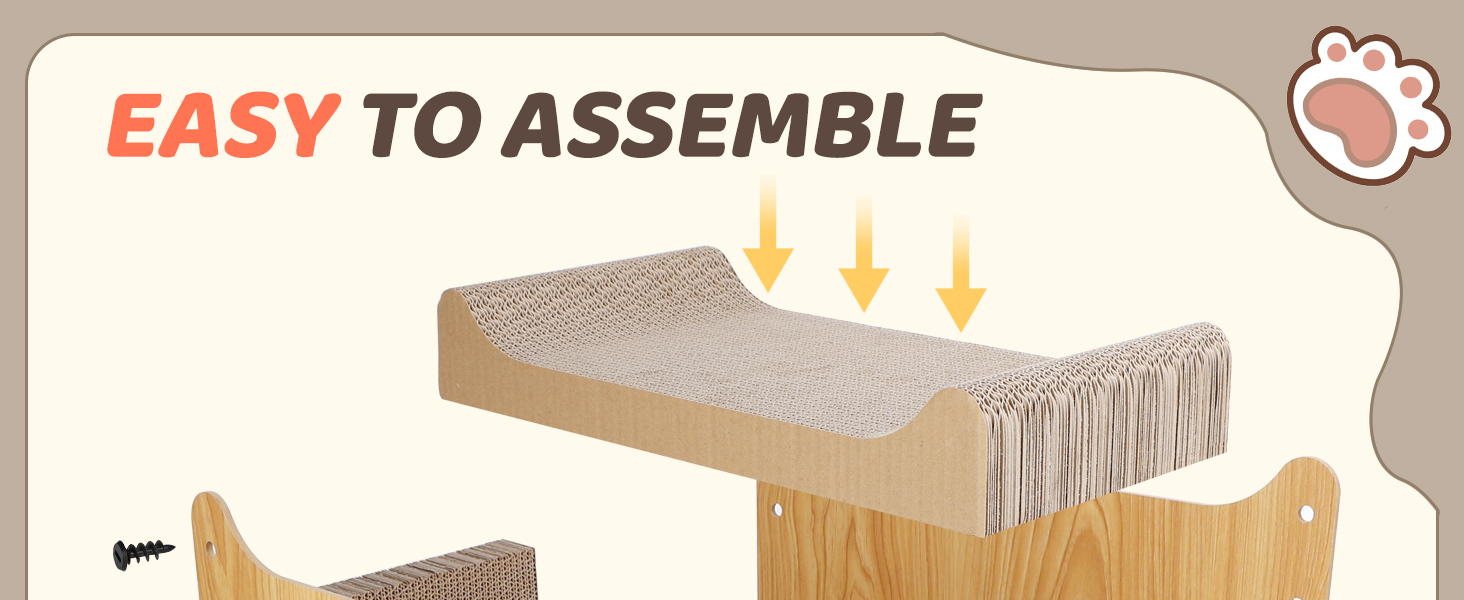 Котячий когтетоп Nobleza Hausform з іграшкою та м'ятою, 47,5x25x32,5 см, стійкий, захист меблів, великий