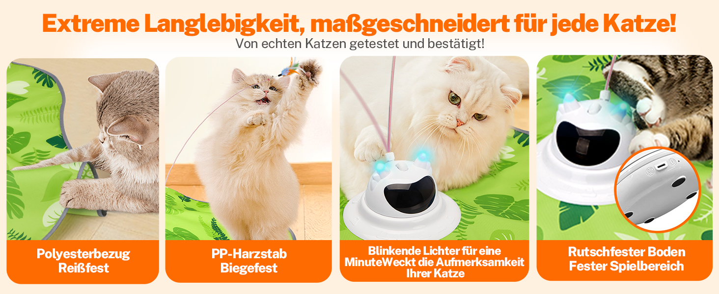 Інтерактивна іграшка для котів Toozey з 3 знімними пір'ями, електрична іграшка з автоматичним висуванням пір'я та USB-зарядкою, іграшка для самостійних ігор для котів будь-якого віку, блакитна (зелене трикутника)