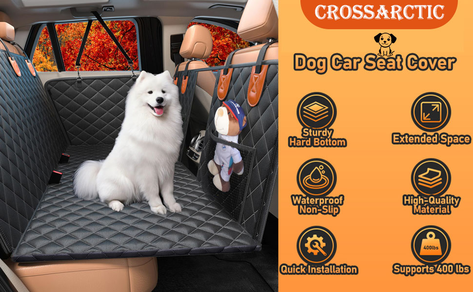Водонепроникний килимок для собак у машину Crossarctic з жорсткою основою, захист від бруду та ковзання, для більшості авто та SUV