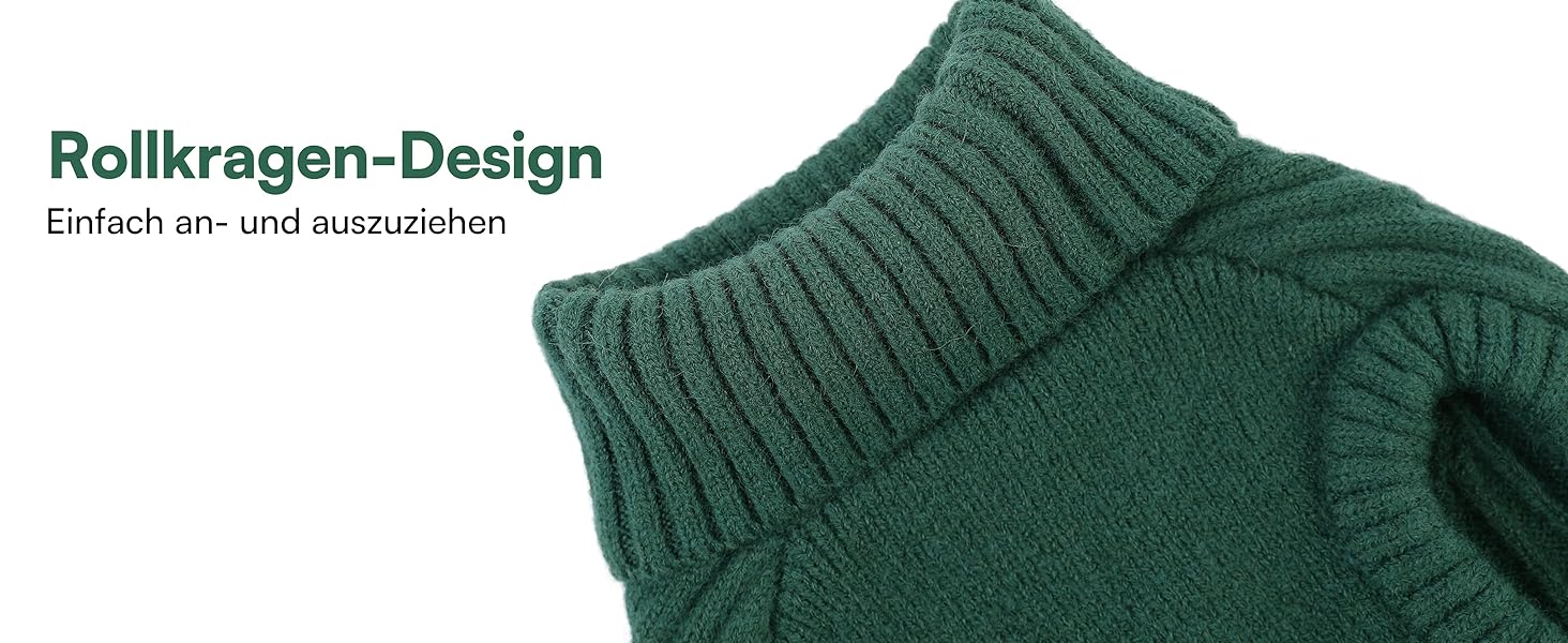 Пуловер для собак Queenmore Dackel, в'язаний водолазка для собак, підходить для Джек Рассел, Бульдог, Коргі, Французький Бульдог, Мопс (Синій, M)