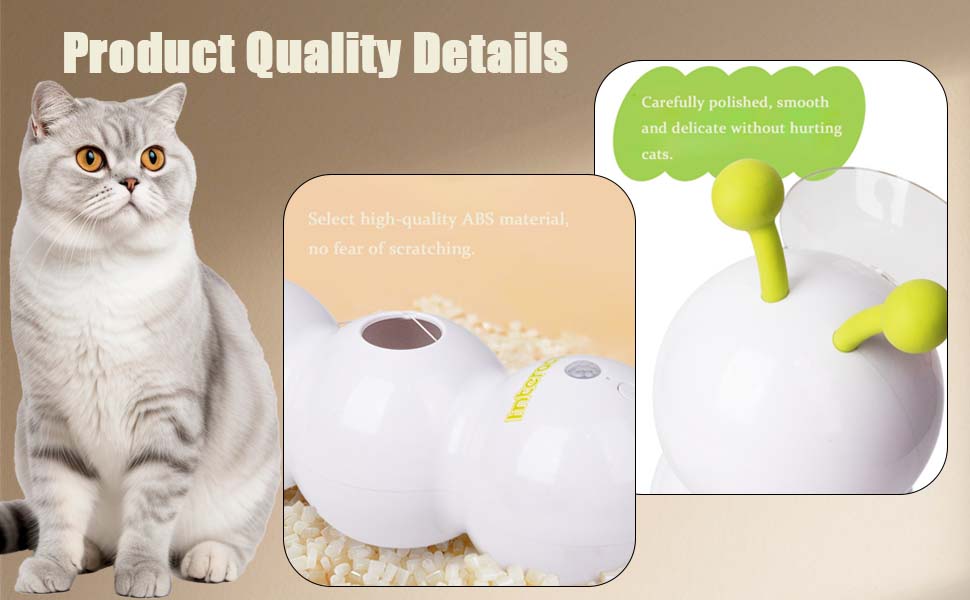 Інтерактивна іграшка для котів Wuselwurm Katze: електрична, з функцією переслідування, з присосками для стін та вікон (біла)