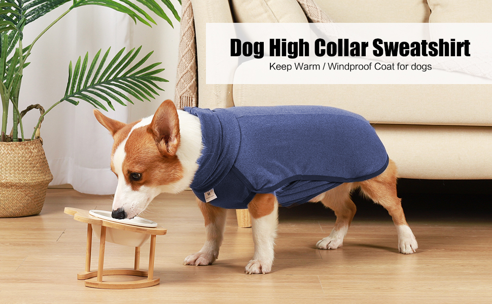 Світшот для собак Heywean з флісу, теплий пуловер для маленьких та середніх собак, зимовий одяг для дому та вулиці, M (упаковка з 1), темно-синій