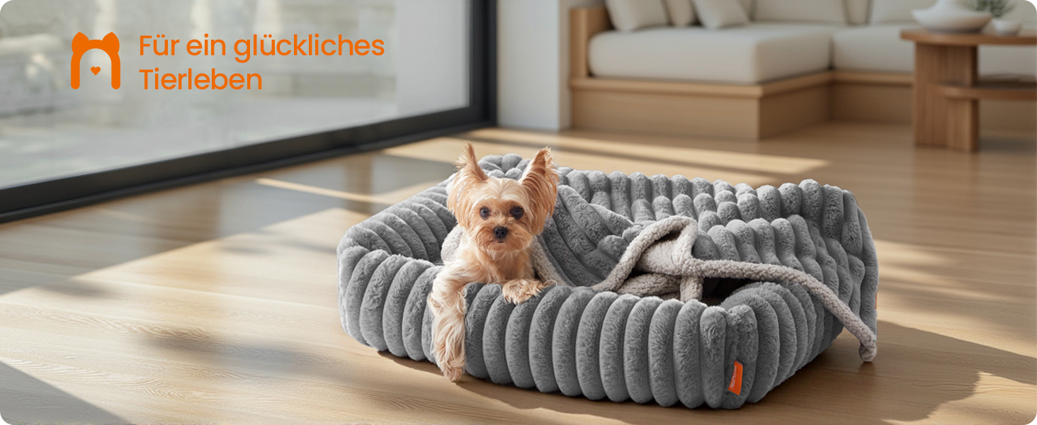 Feandrea Ортопедичне ліжко для собак, велике, з м'яким покриттям, 91 x 68 x 18 см, сірий (M 71x55x18 см)