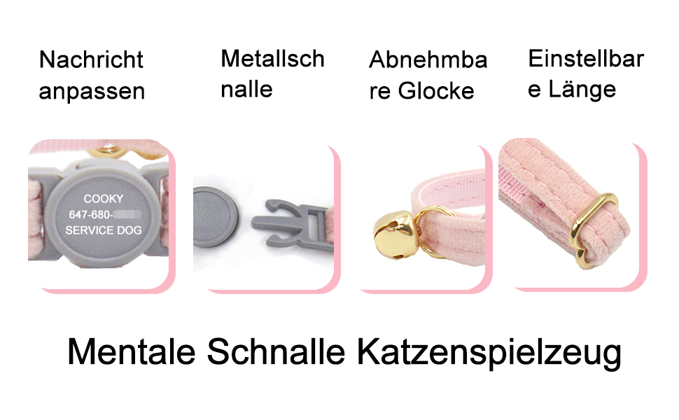 Персоналізоване ошатне нашийник для кота з безпечною застібкою та дзвіночком, нашийник з іменним жетоном та номером телефону, регульований, з велюру, для кошенят