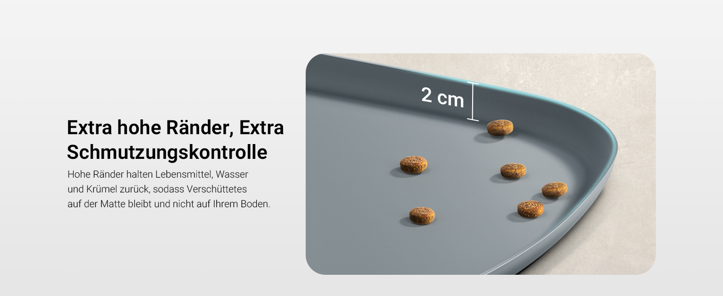 Підкладка під миску для котів DownyPaws, силіконова, 62 x 43 см, сіра. Захист від розливу води та корму, легко миється, BPA-free