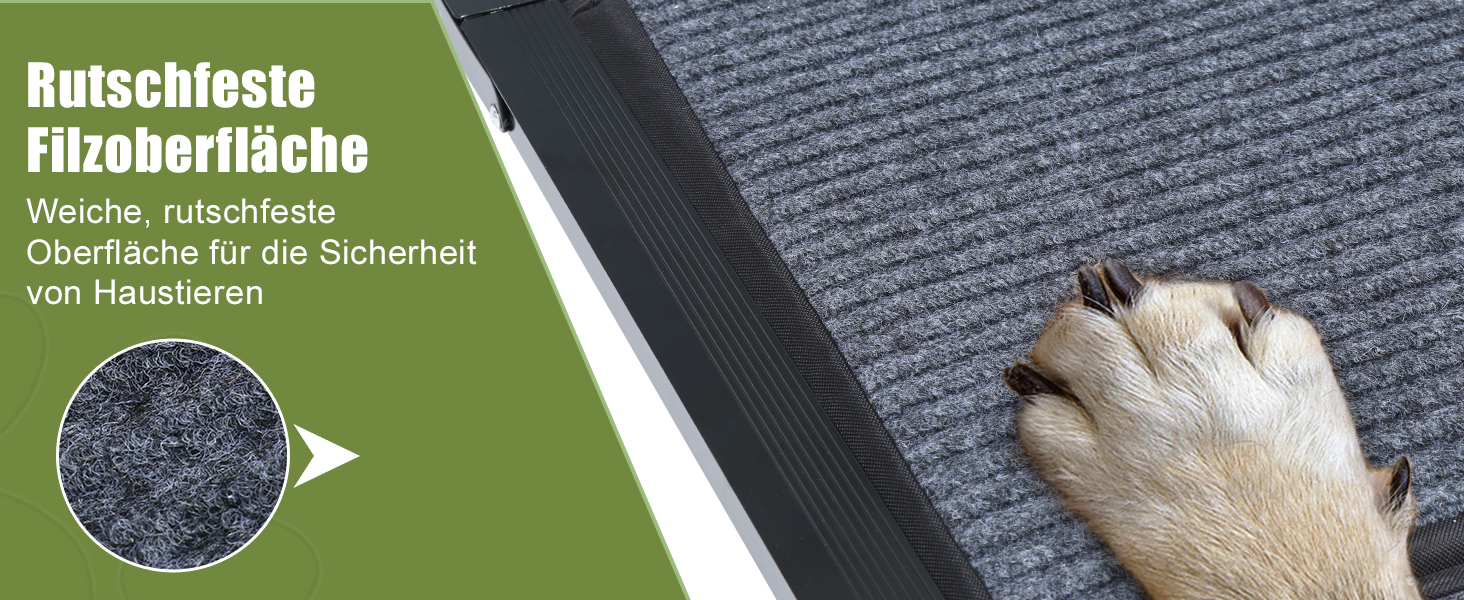 Рампа для собак SMONTER 160 см, автоматично складається, з антиковзким покриттям, для авто, вантажівок та SUV, чорна