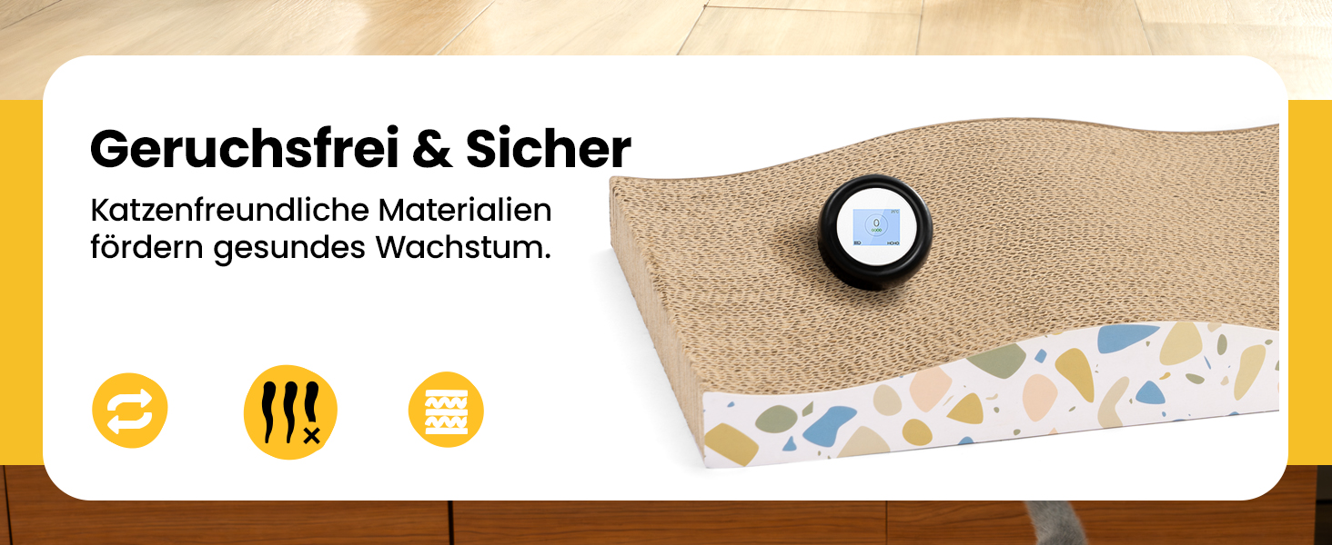 Котячий когтетоп з коробкою та 4 змінними шарами когтеточки - великі меблі для котів з міцного гофрокартону, двосторонні когтеточки з наклейками DIY - лежанка для котів у квартирі, захист меблів, великий розмір