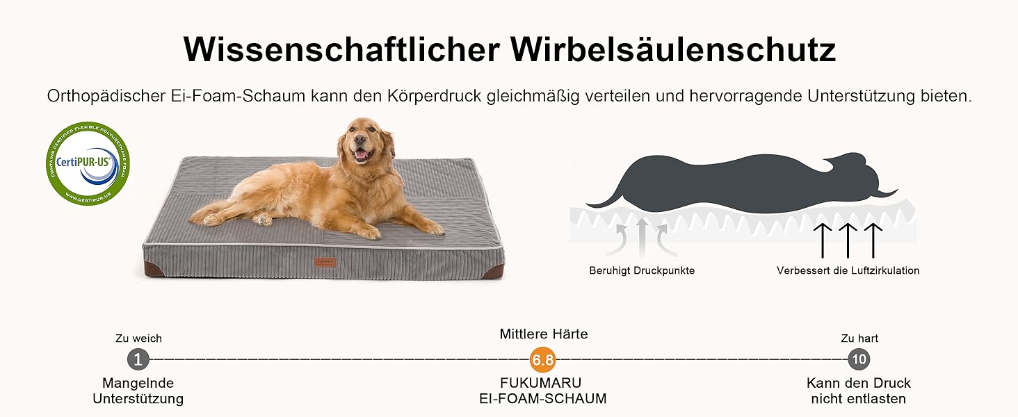 Ортопедичне ліжко для собак FUKUMARU - 91x56x9 см, зелене, з водонепроникним покриттям, м'яке, з антиковзаючою основою