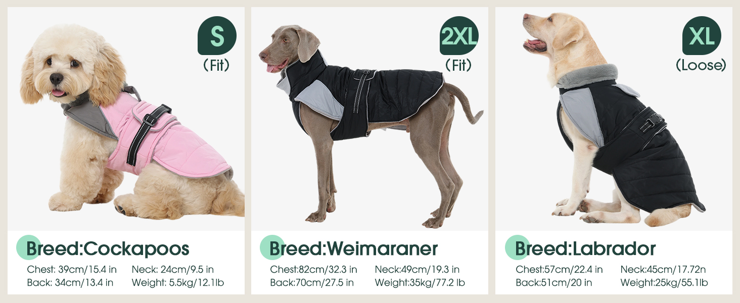 Водонепроникна та вітронепроникна куртка для собак Kuoser, теплий зимовий халат для великих собак, рожева XL